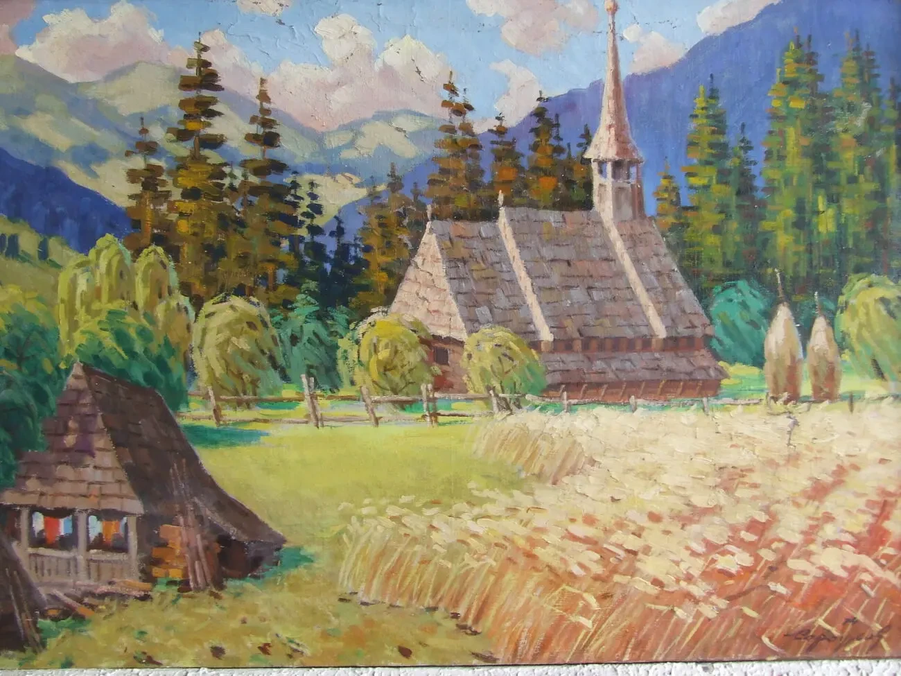 Закарпатская школа. Сероухов С. х.м. раз .92 х 60 см. 1974 г. Ужгород 5