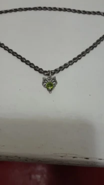 Оригинальный серебряный кулон с хризолитом. Ретро