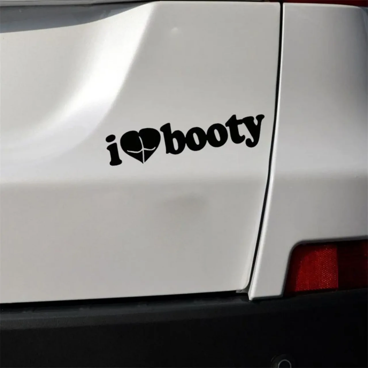 Наклейка на авто I Love Booty-Я люблю добычу Белая светоотражающая 3