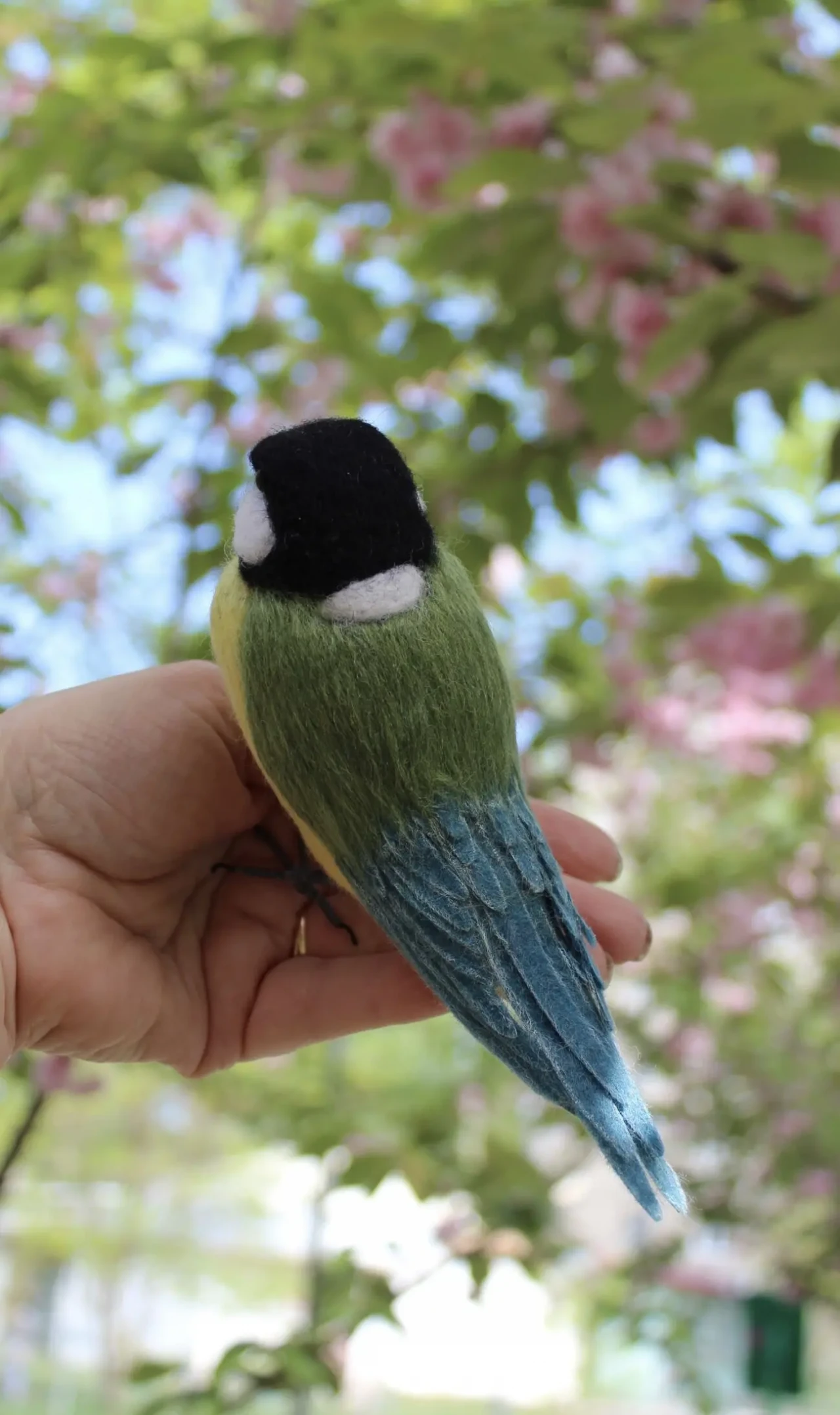 Синичка іграшка валяна з шерсті інтерєрна птица Синица подарунок 5