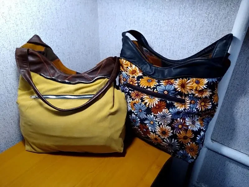 Кожаная женская сумка ручной работы в стиле печворк 6