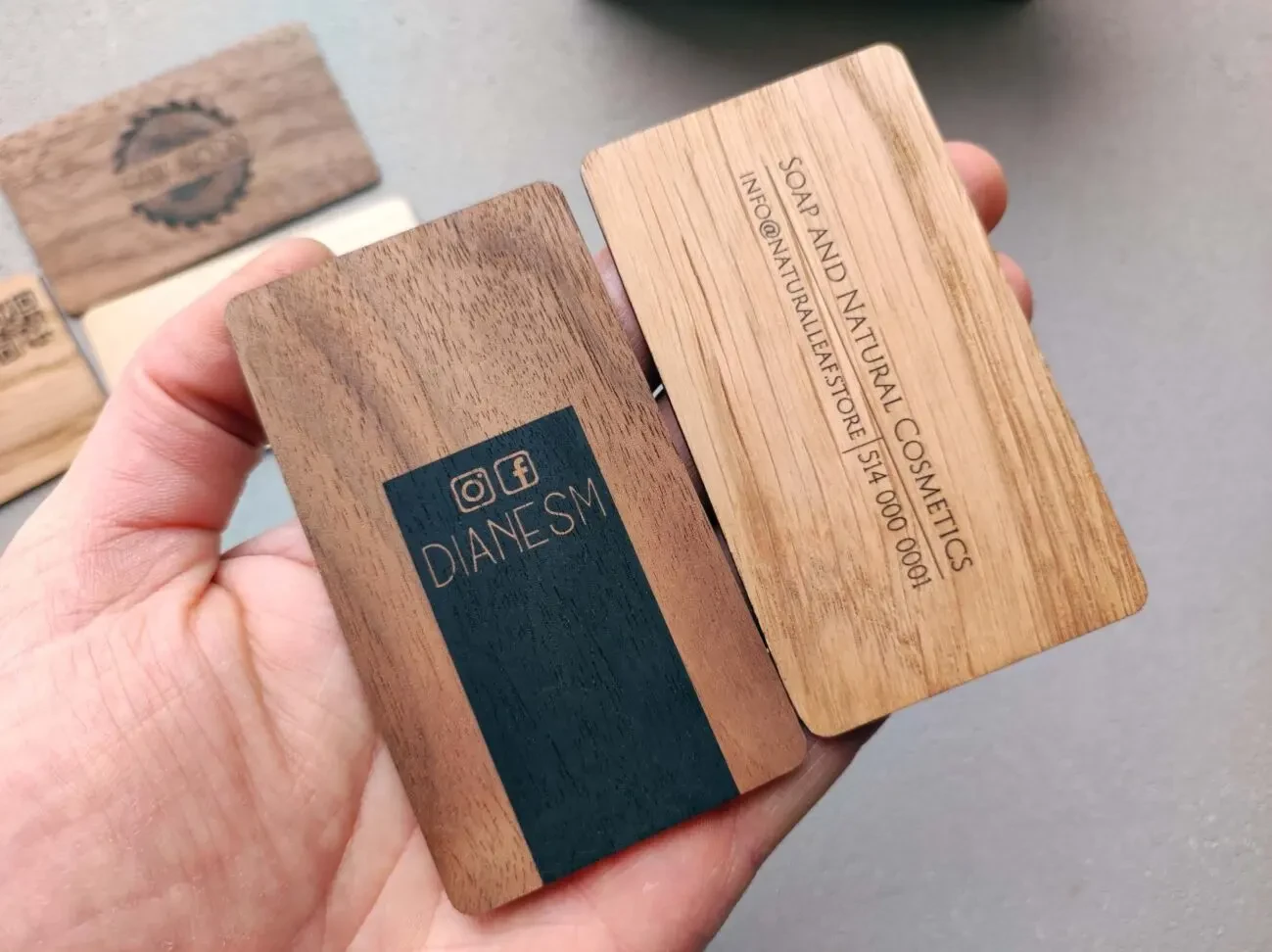 Дерев'яні візитки з друком або гравіюванням з дубу, горіха, берези 8