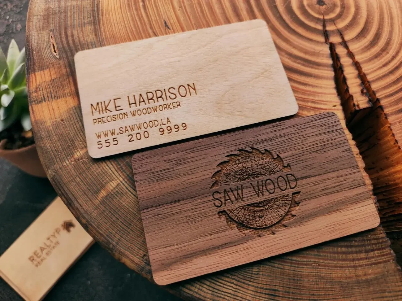 Дерев'яні візитки з друком або гравіюванням з дубу, горіха, берези 7