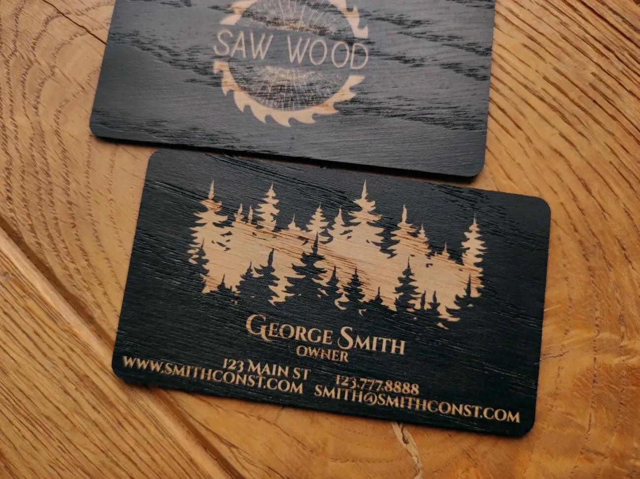 Дерев'яні візитки з друком або гравіюванням з дубу, горіха, берези 5