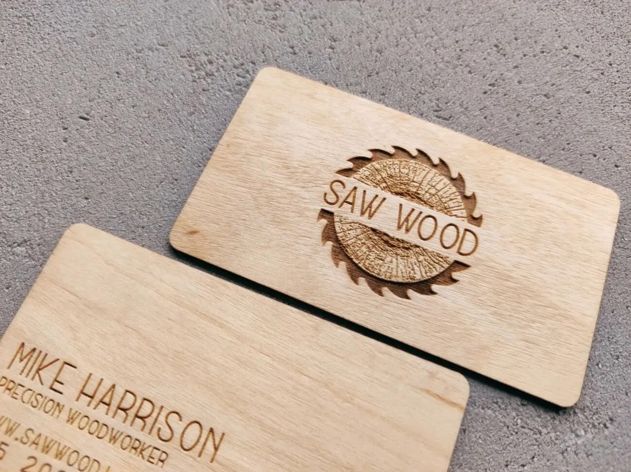 Дерев'яні візитки з друком або гравіюванням з дубу, горіха, берези 3