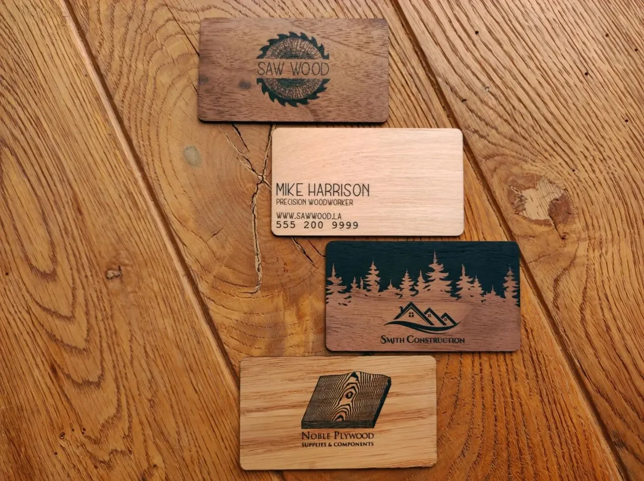 Дерев'яні візитки з друком або гравіюванням з дубу, горіха, берези 9