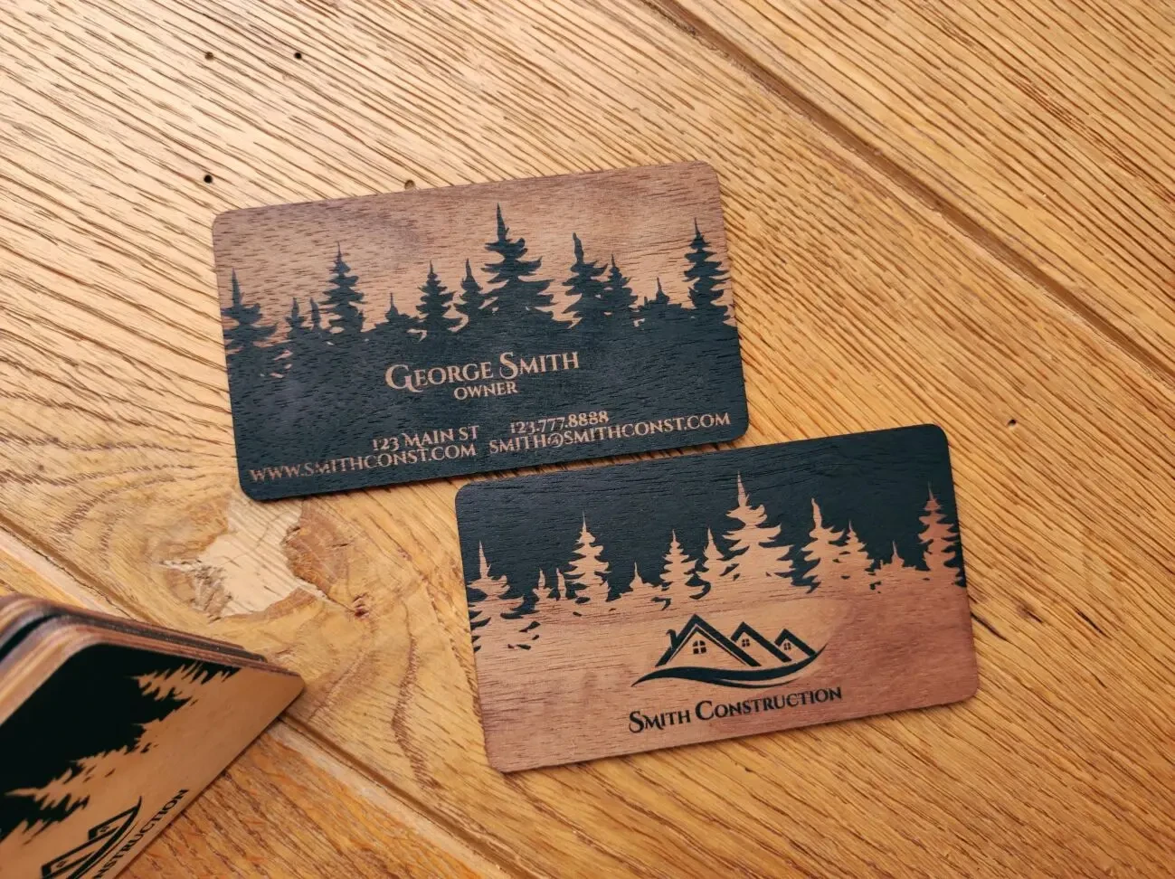 Дерев'яні візитки з друком або гравіюванням з дубу, горіха, берези 6