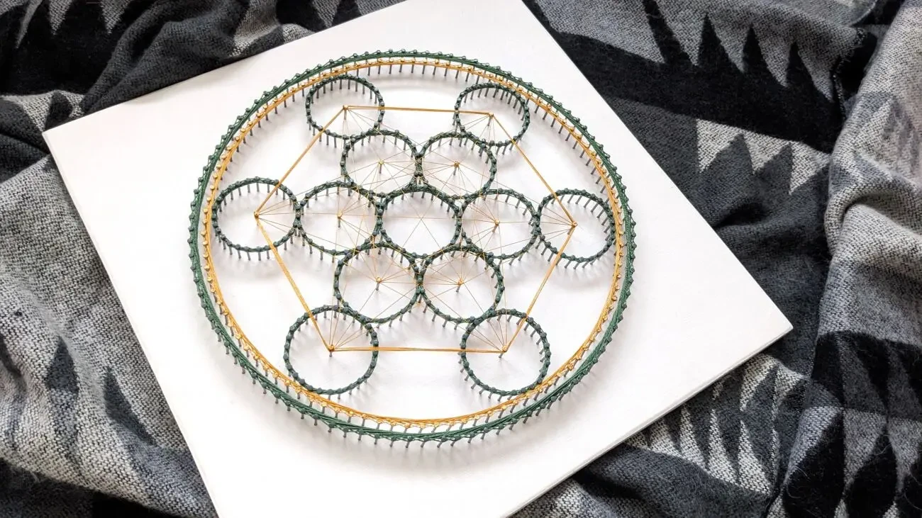 Картина Куб Метатрона, йога дизайн, настінний декор геометрія, йога 7