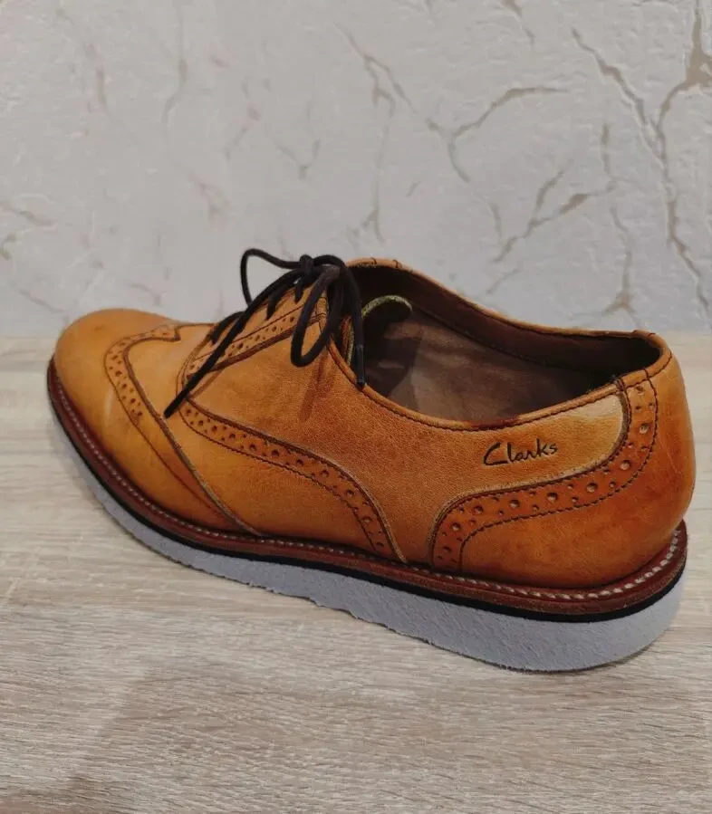 Оригінальні шкіряні чоловічі туфлі броги CLARKS 44р./29 см 3