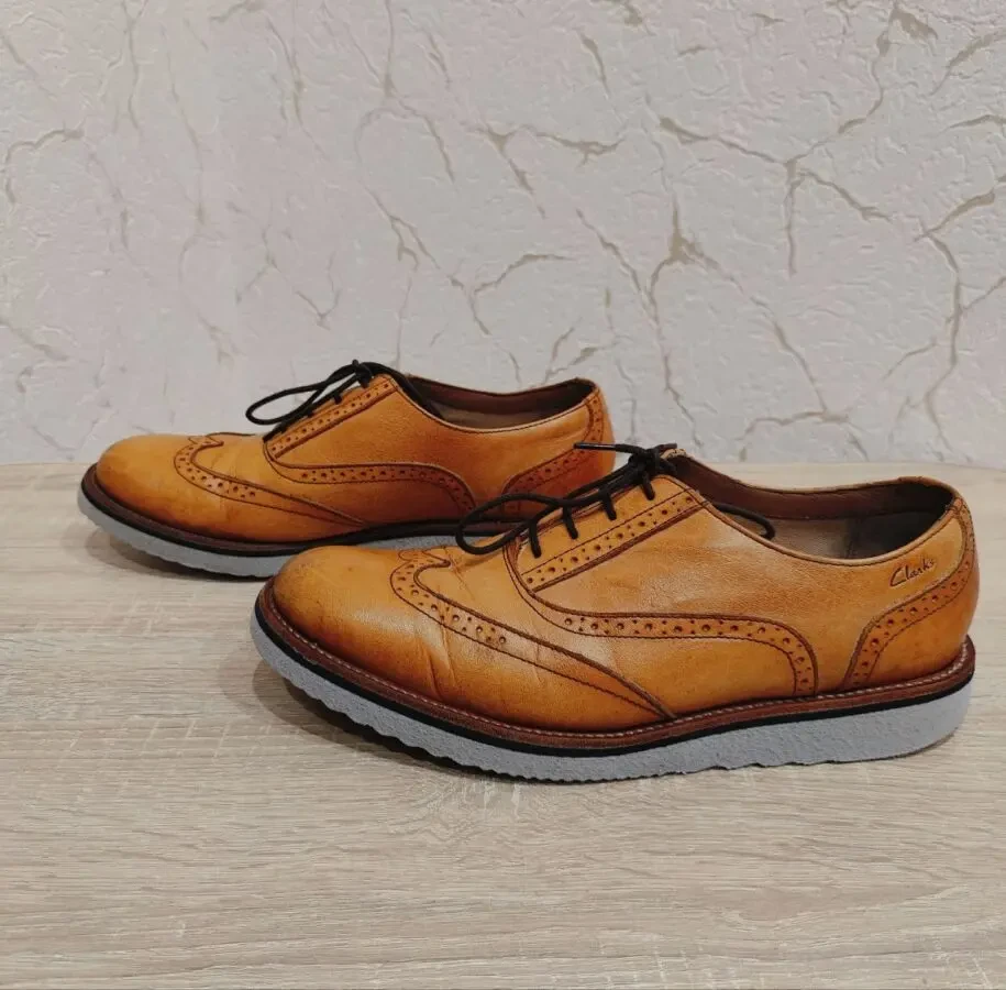 Оригінальні шкіряні чоловічі туфлі броги CLARKS 44р./29 см 6