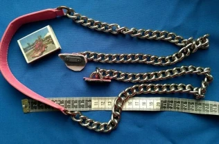 Цепь Цепочка серебряная  тяжелая с ремнем, креплениями