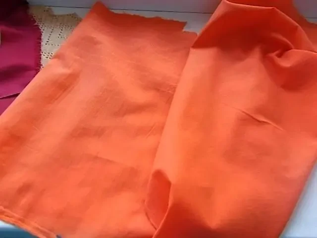 Ткань хлопок батист марлевка цвет оранжевый,апельсиновый 14 кусков 7