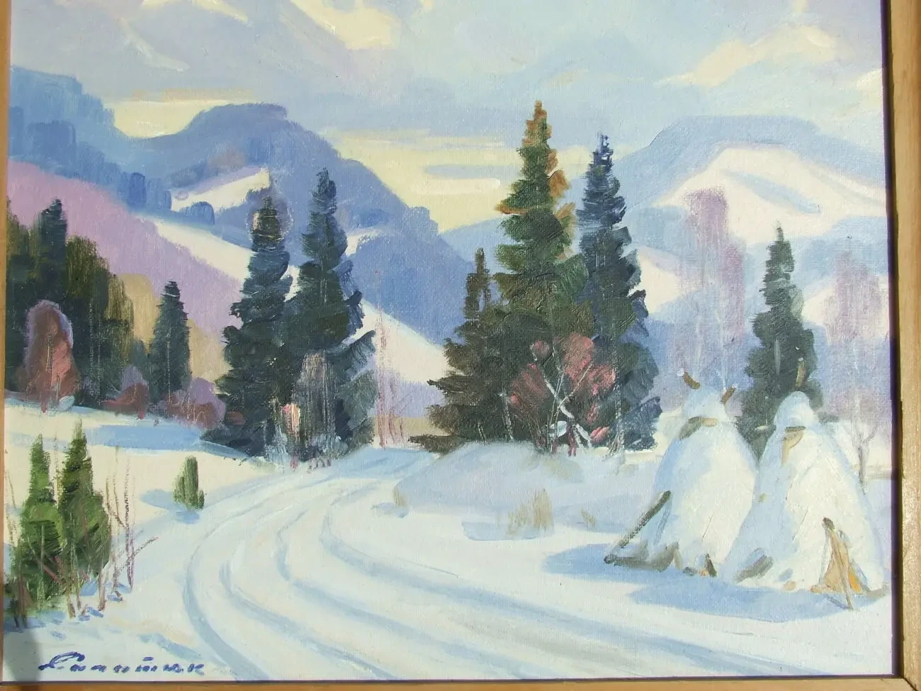 Закарпатская школа  М. Сапатюк    раз. 60 х 50 см. двп.м.  1980 гг. 6