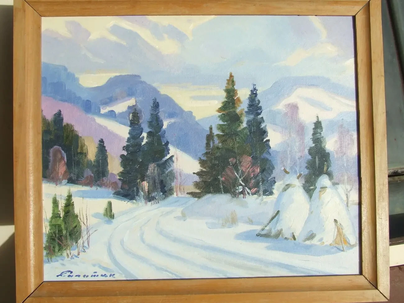 Закарпатская школа  М. Сапатюк    раз. 60 х 50 см. двп.м.  1980 гг. 7