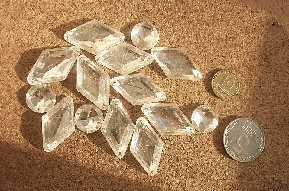 Камни декор пришивной Ромб и Круг индия. Для рукоделия, поделок, 3