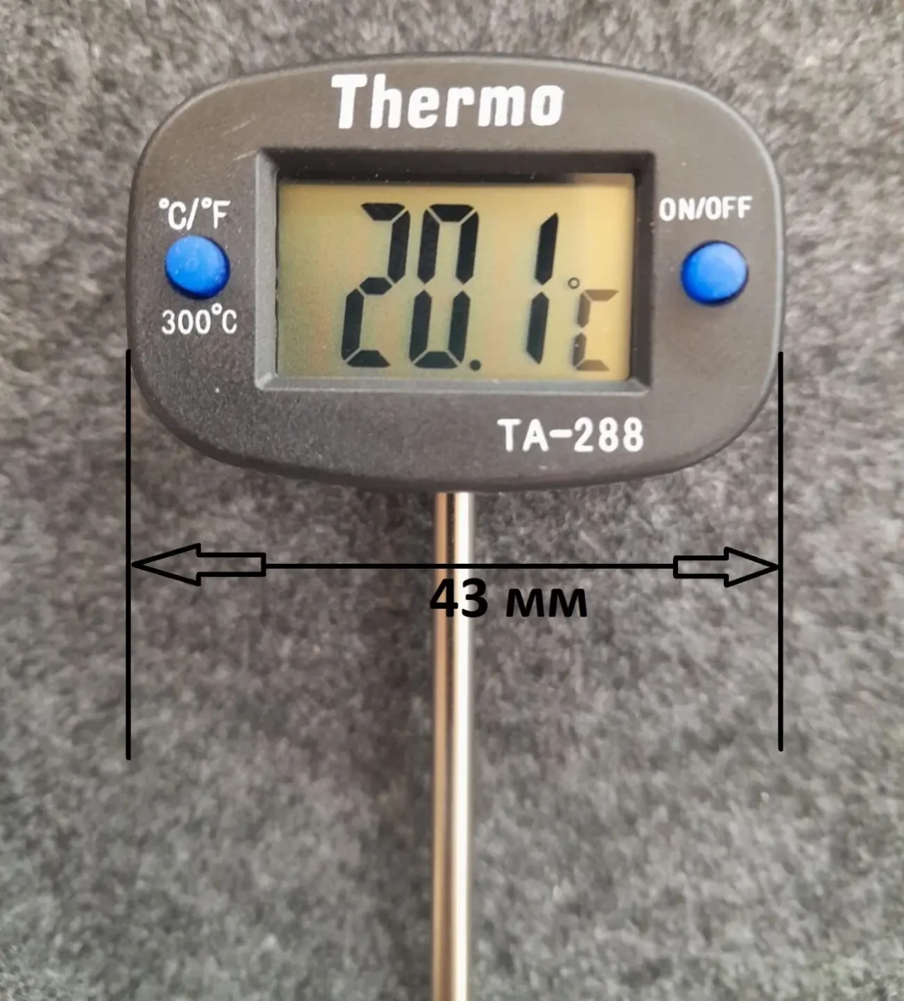 Термометр кухонний -50-300 градусів харчовий зонд з батарейкою 9