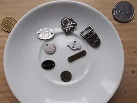 Декоры украшения эмблемы ассорти, перламутр, металл, ткань