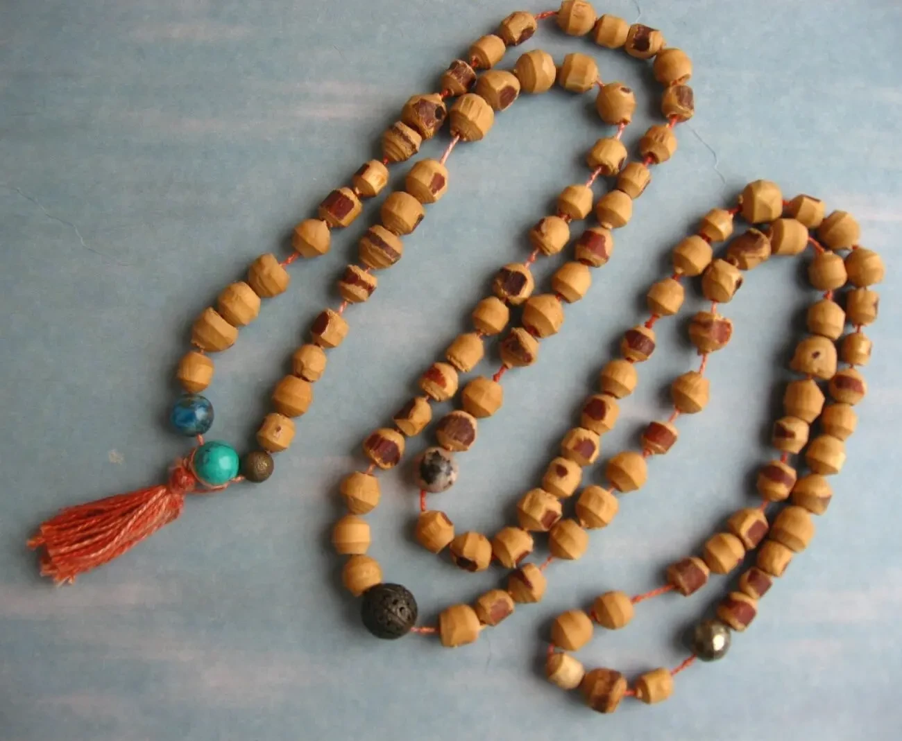 Мала чётки деревянные туласи, каменные и металл бусины в счете 108 и 1