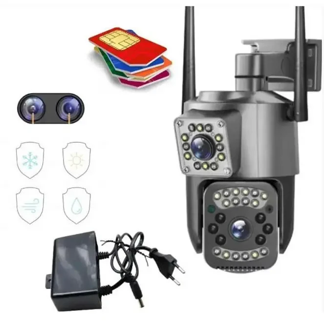 Вулична IP камера 4G/Wi-Fi з двома лінзами SC03 V380pro 4 Mп 3