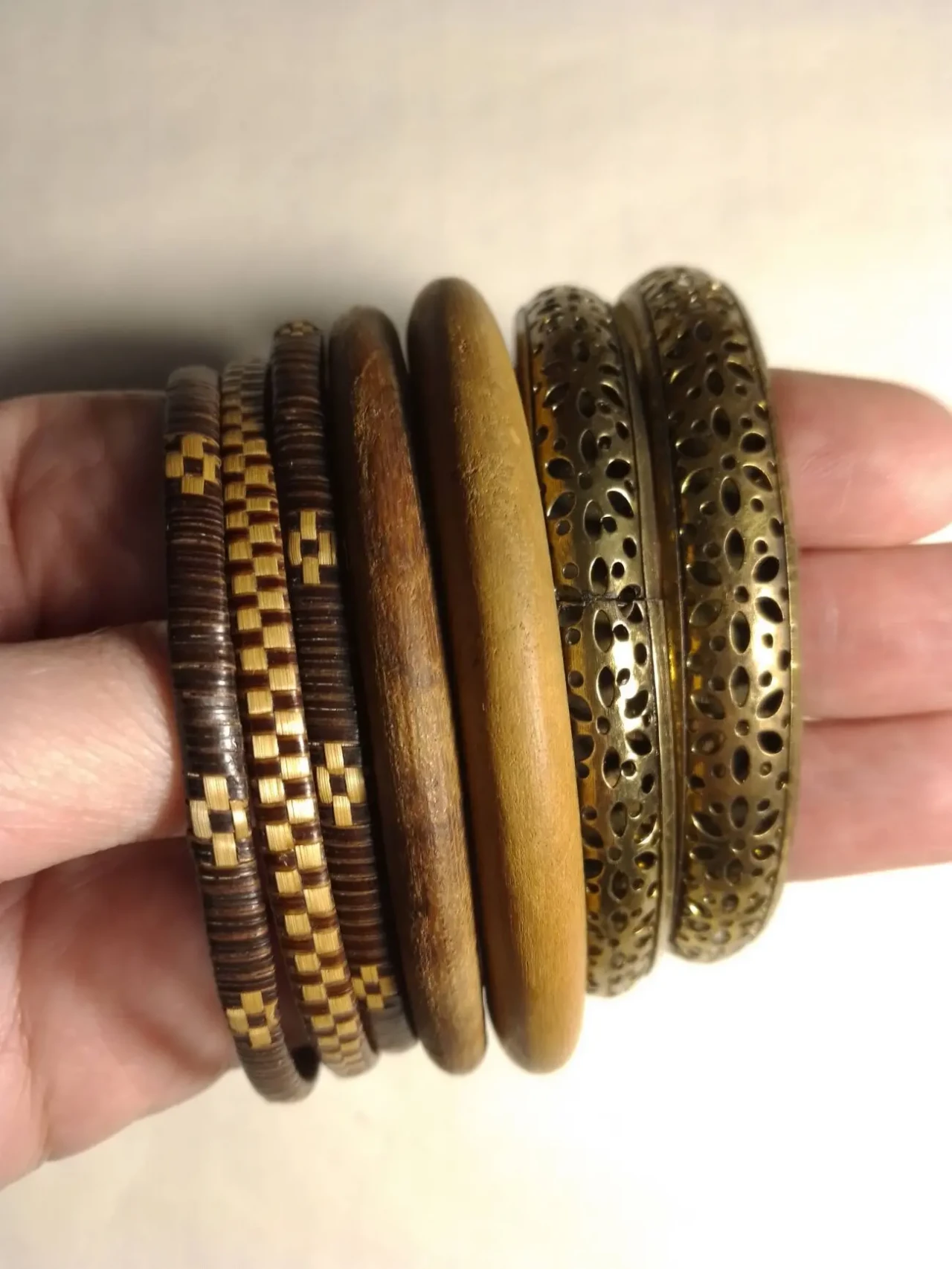 Набор браслет на руку металл ом, дерево, бисер, фенечки нитки, пластик