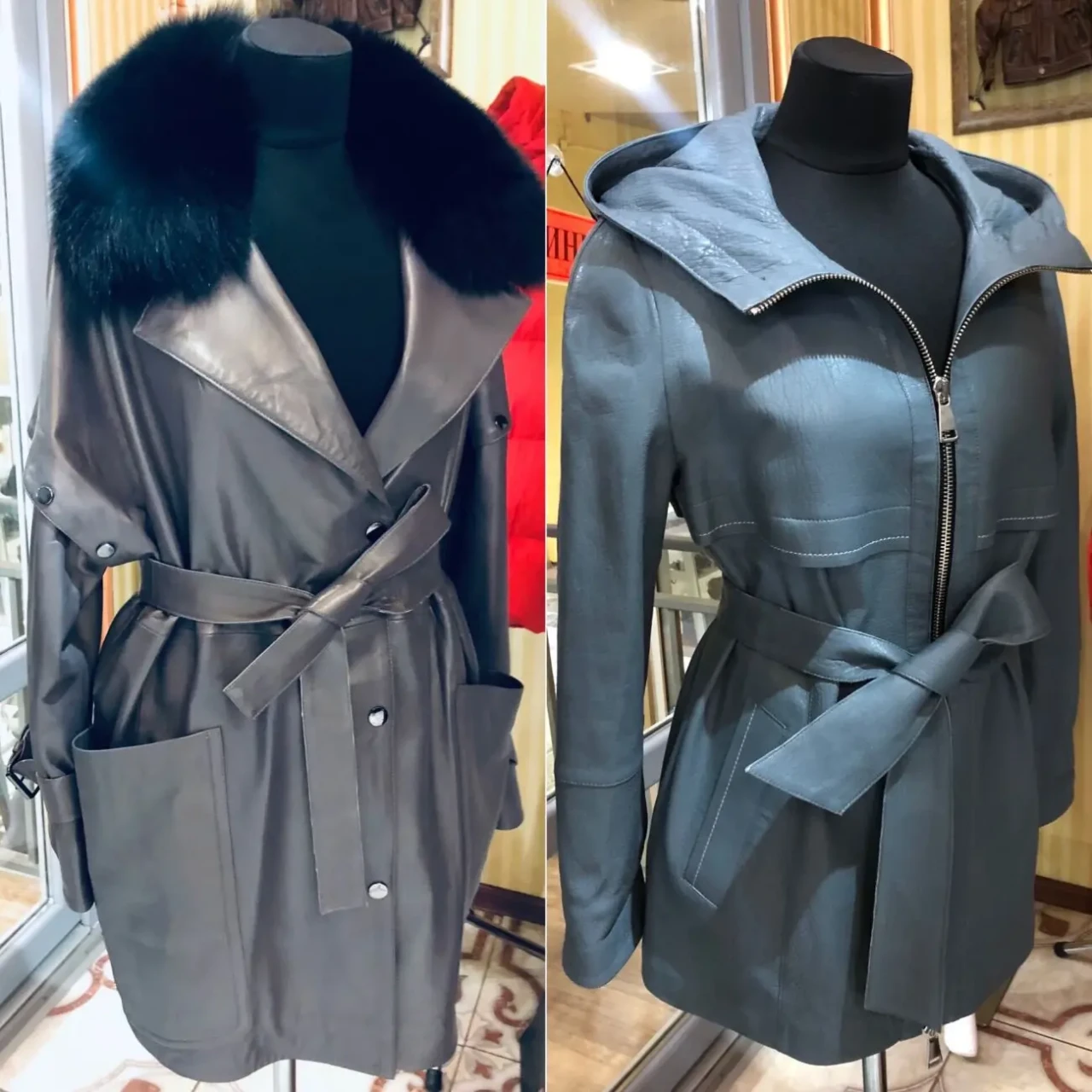 Шкіряні жіночі куртки демісезон