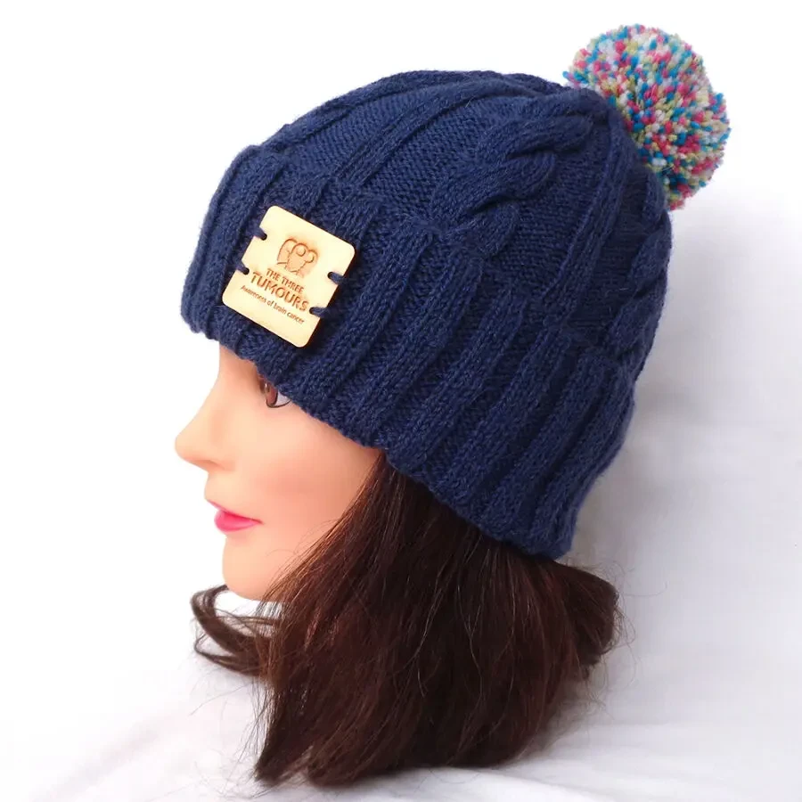 The Three Tumors Англия шерсть альпака шапка бини шапочка с помпоном 4