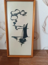 Настенная картина Парусник. Ручная работа.