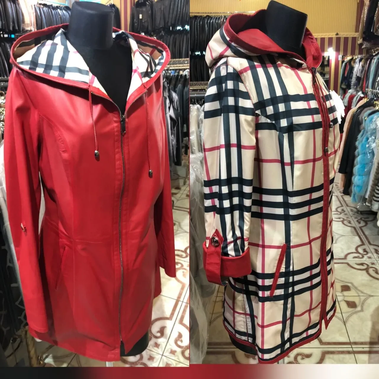 Двостороння шкіряна куртка з капюшоном 3