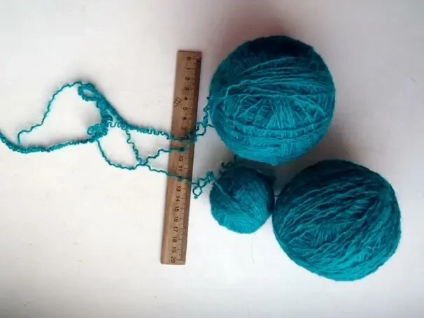 Пряжа нитки бирюзовый и черный цвет с шерстью ,  390 г 8