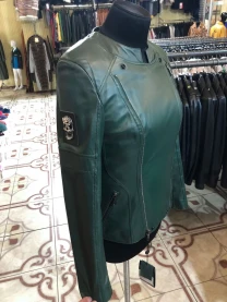 Косуха шкіряна зелена,піджак