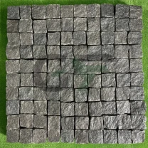 Бруківка 10х10х5 колота чорна граніт габро в наявності