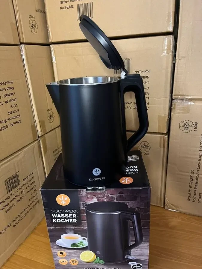 Чайник електричний kochwerk cool-touch 1,5l 2200w, чорний 2
