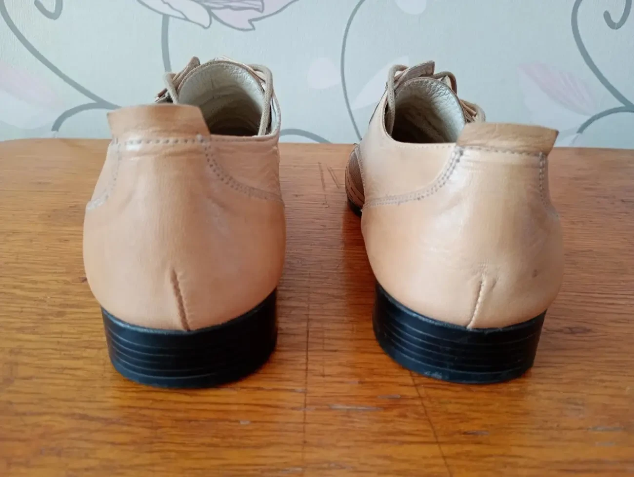 Мужские кожаные, бежевые туфли - 3 dvd диска в подарок. 5