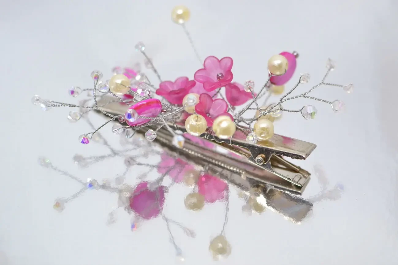 Handmade вишуканий декорований зажим для волосся 6 см 3