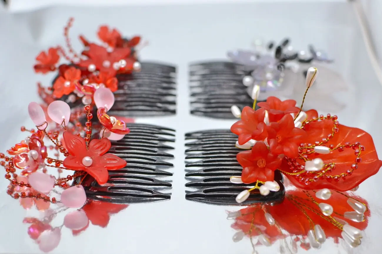 Handmade вишуканий декорований зажим для волосся 6 см 10