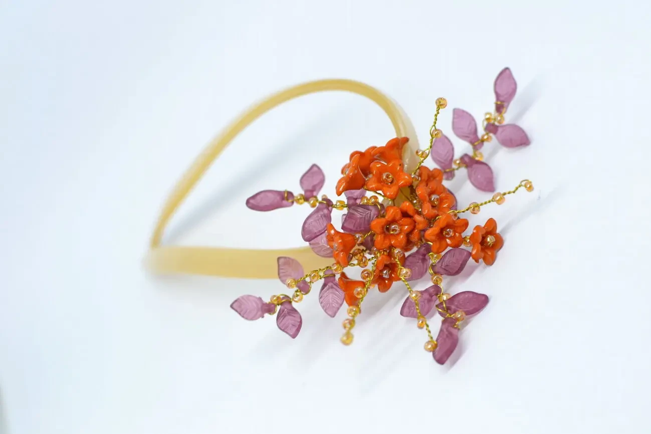 HandMade Декоративна квіткова шпилька в волосся 11,5 см 6