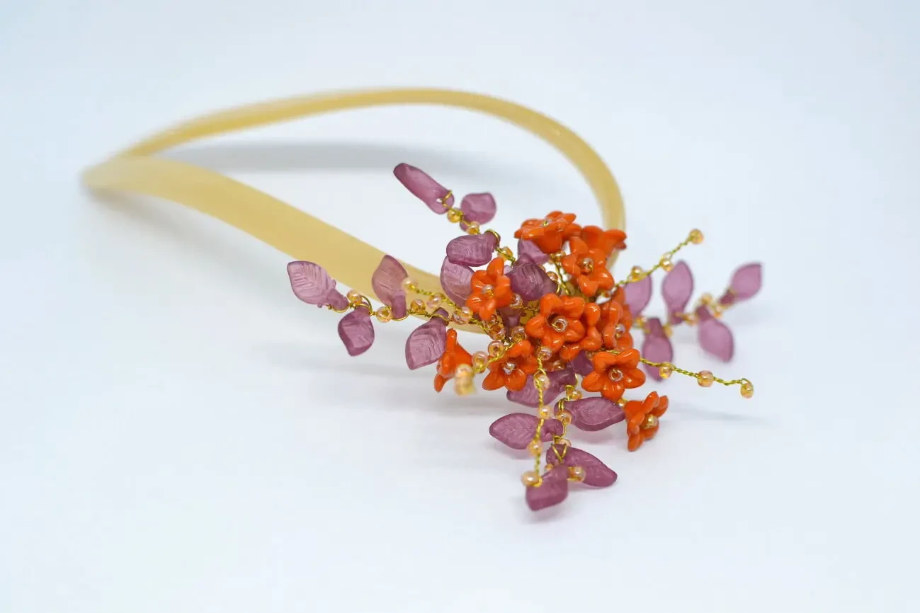 HandMade Декоративна квіткова шпилька в волосся 11,5 см 7