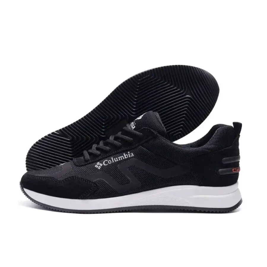 Літні кросівки Columbia натуральна шкіра та сітка колір чорний