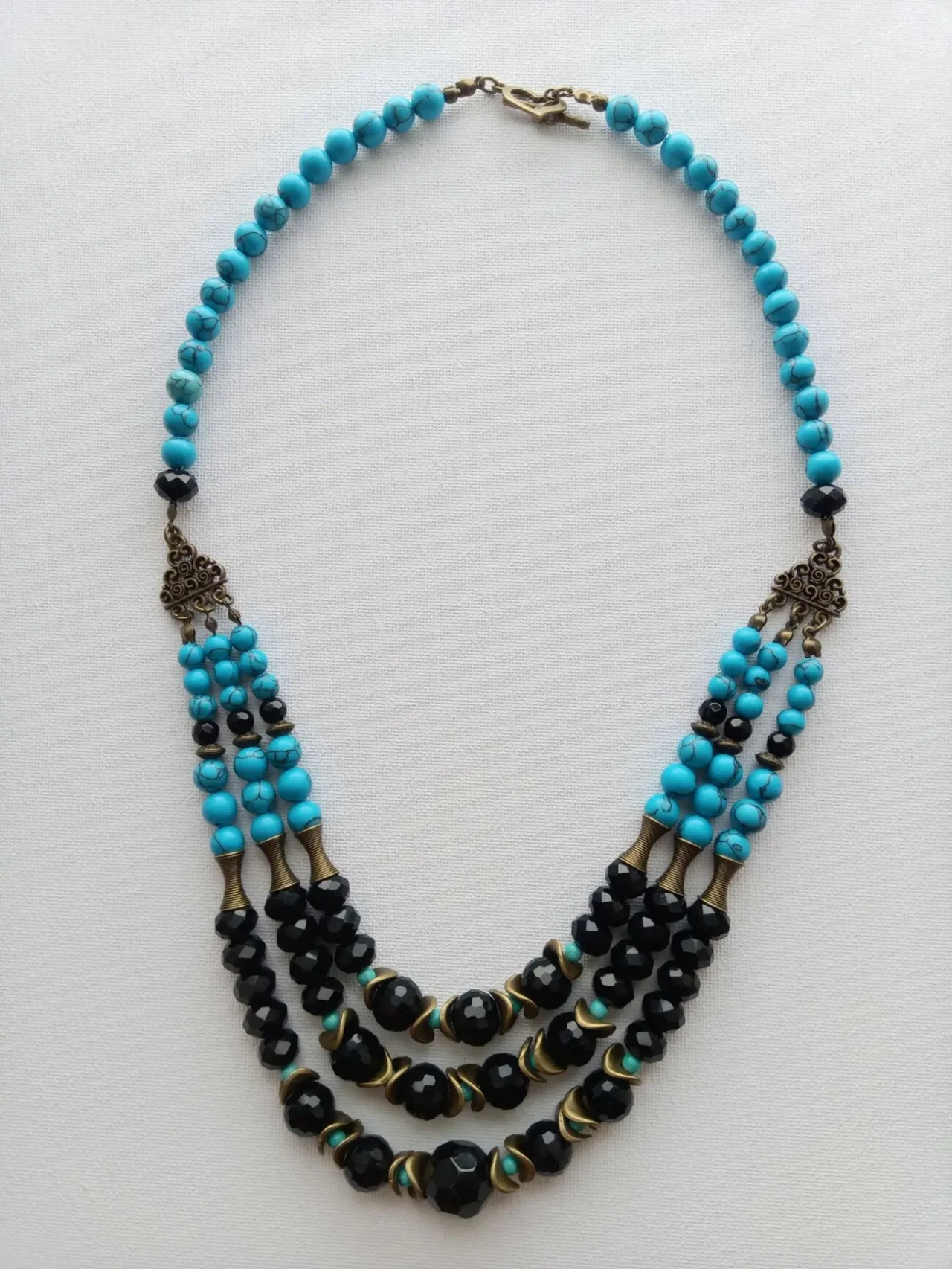 Намисто з бірюзи та кришталю ручної роботи 2