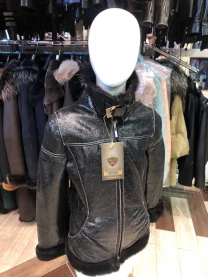 Дублянка дитяча,натуральна замш,комір хутро