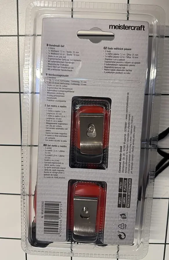 Рулетка Meistercraft 2 штуки 7, 5 м и 5 м Германия 2