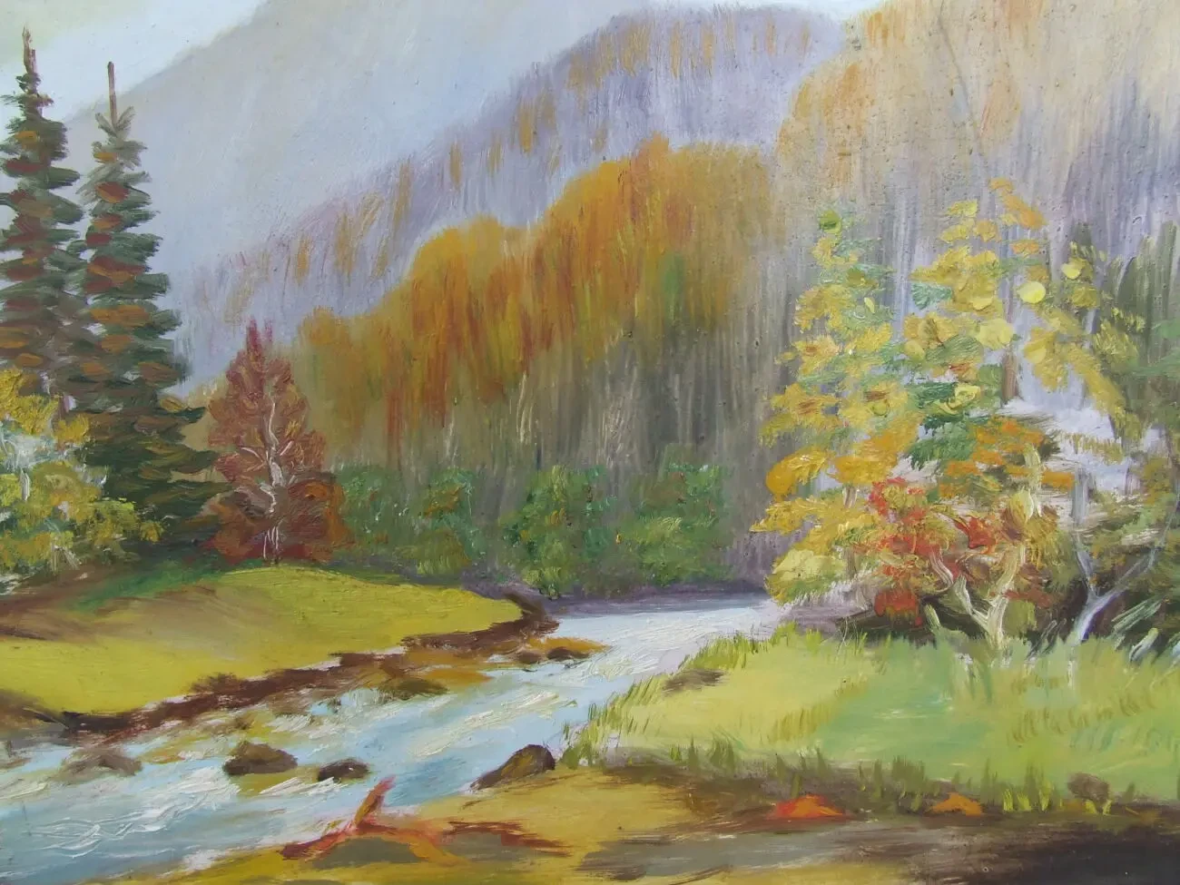 Закарпатская школа  Гмилтар  С  к.м. раз.  70 х 50 см. 1990 гг. Ужго 6