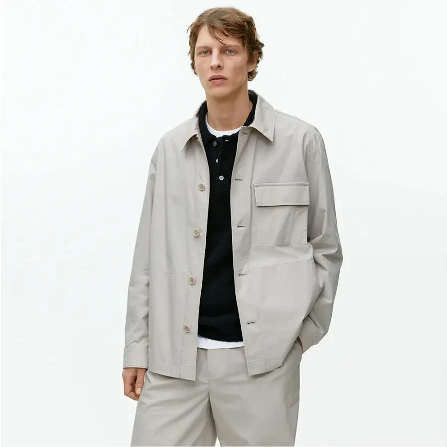 ARKET куртка овершот EU48 мужская хлопковая рубашка чоловіча сорочка