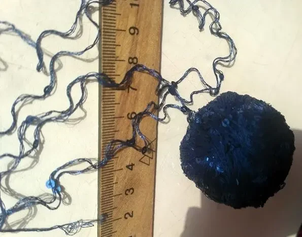 Пряжа нитки с пайетками, шелк 2 нити, красивый  темно-синий цвет 8