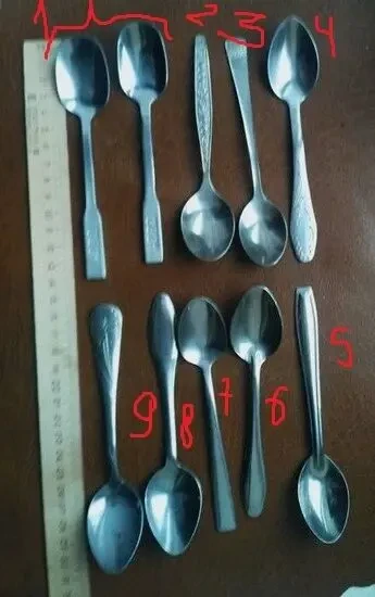 Ложка Ложки чайные сталь нержавейка разный рисунок экологически чист 10