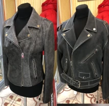 Куртка шкіряна вінтаж сіра