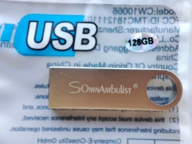 Флешка новая металл SomnAmbuList 128 Gb