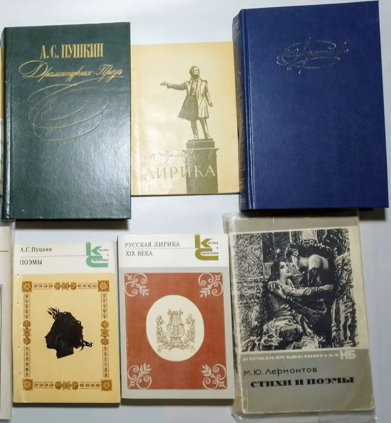 Лермонтов стихи поэмы, пушкин поэзия медный всадник драмы проза 7 книг