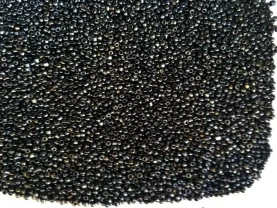 Бисер бусины черный перламутр с угольным блеском, Индия