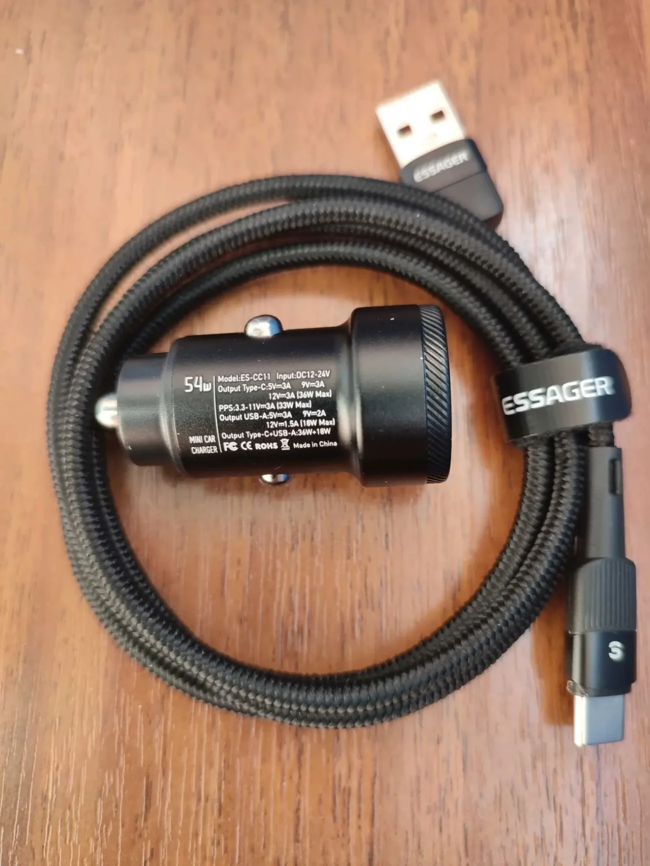 Автомобильное ЗУ Essager 54 Вт+кабель 1 метр 2